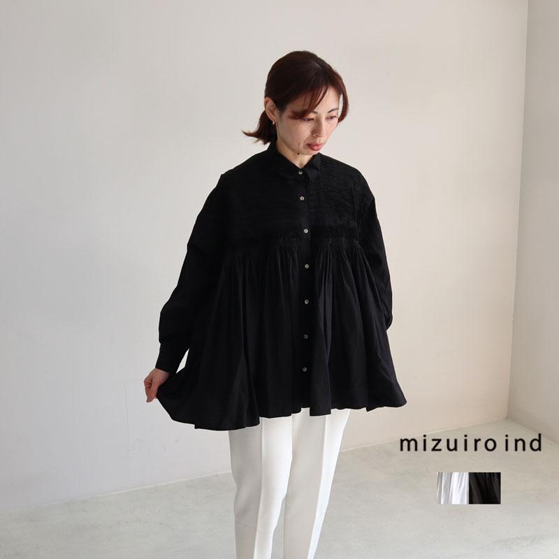 ミズイロインド ピンタックシャツチュニック mizuiro ind 1-230010 