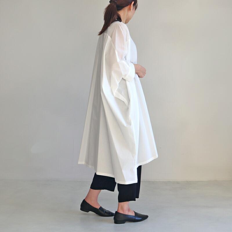 mizuiroind シャツワンピース シアーボイルミックススタンド mizuiroind シャツワンピース シアーボイルミックススタンド