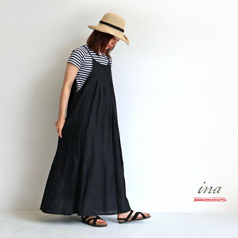 イナ Ina ネックタックキャミワンピース レディース 春夏 ロングワンピース ノースリーブワンピース キャミソールワンピ フレンチリネン 麻素材 Galette Store 通販 Yahoo ショッピング