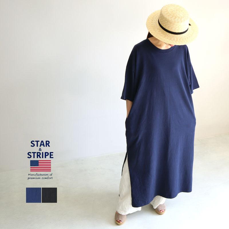 ロングワンピース ショートスリーブロングスリットワンピース オーバーサイズ ビッグサイズ スターアンドストライプ レディース 春夏 Star And Stripe 2240cs 2240cs Galette Store 通販 Yahoo ショッピング