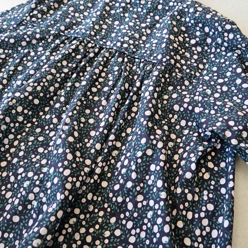 新品 シトロンプリントワンピース PONT DE CHALONS 綿100 % Pont de Chalons ポンデシャロン シトロンプリントワンピース