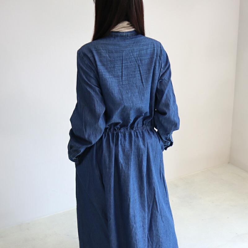 ミズイロインド ワンピース mizuiro-ind ミズイロインド デニムピンタックワンピース 3