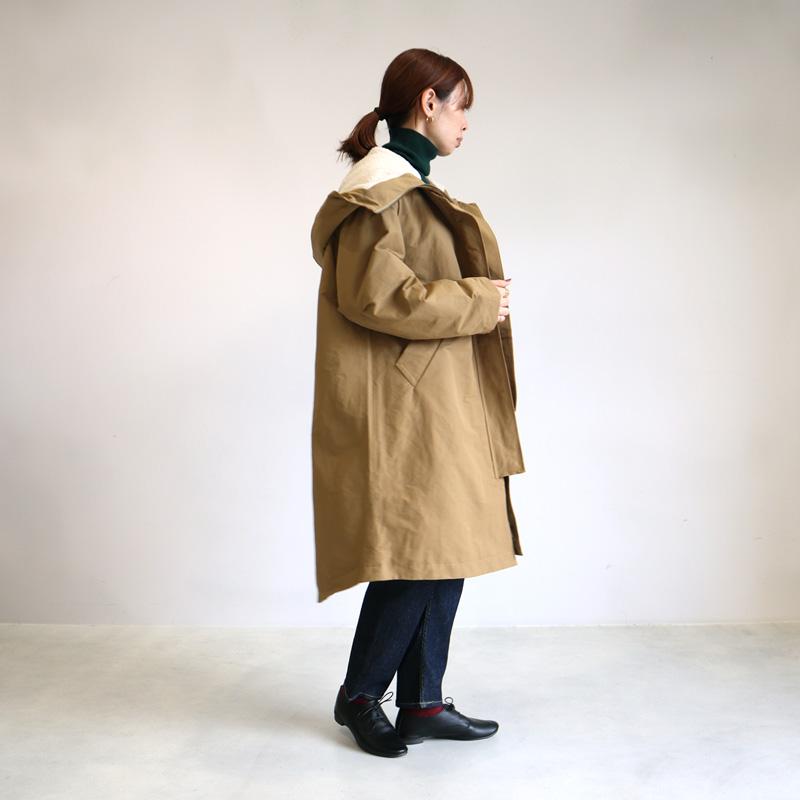 ミズイロインド フーデッドコート ロングコート マウンテンパーカー ミリタリーコート mizuiro ind 4-270003 レディース 秋冬 防寒 ボア 裏起毛 ミズイロインド mizuiro ind