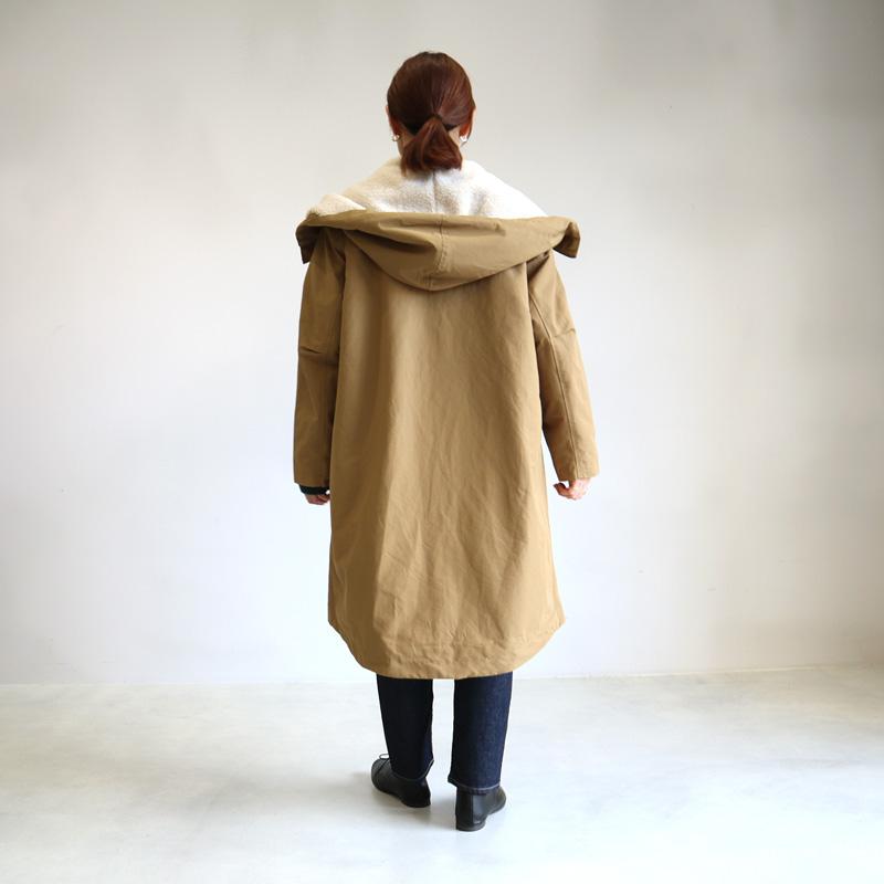 ミズイロインド フーデッドコート ロングコート マウンテンパーカー ミリタリーコート mizuiro ind 4-270003 レディース 秋冬 防寒 ボア 裏起毛 ミズイロインド mizuiro ind