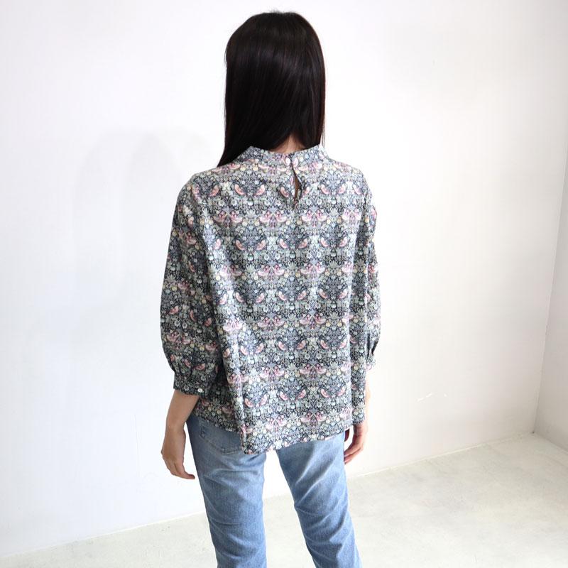 極美品　sosotto　リバティプリント　Day's Eye　7分袖　チュニック ピンタック七分袖プリントチュニックプルオーバー◎ | 京都通販