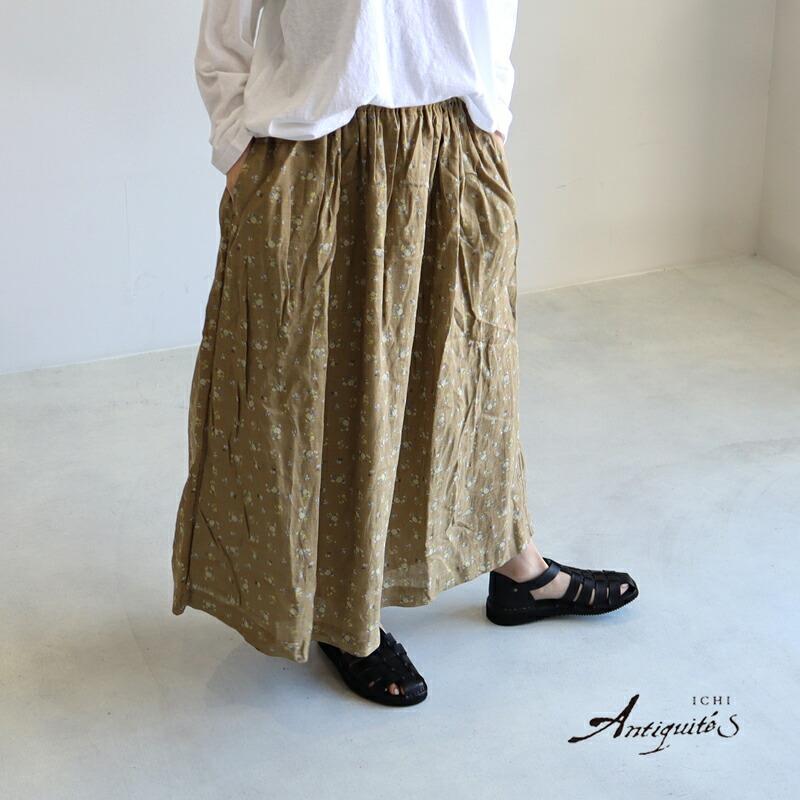 ichi antiquesリネンロングスカート