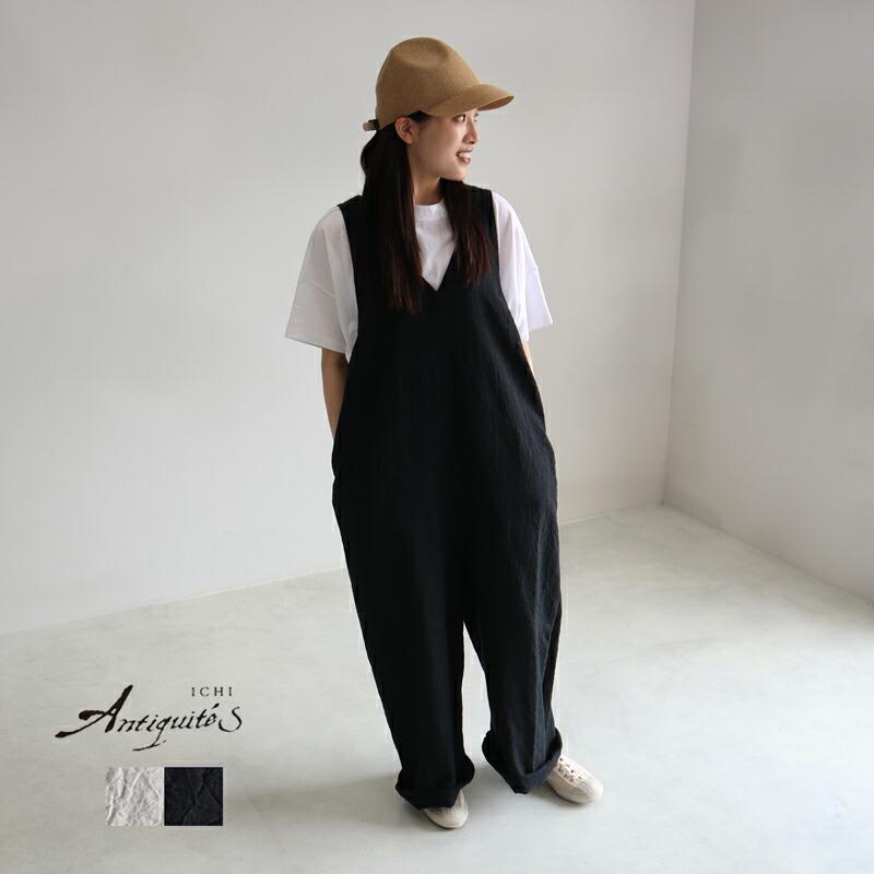 ICHI Antiquites イチアンティークス ヴィンテージリネンサロペット