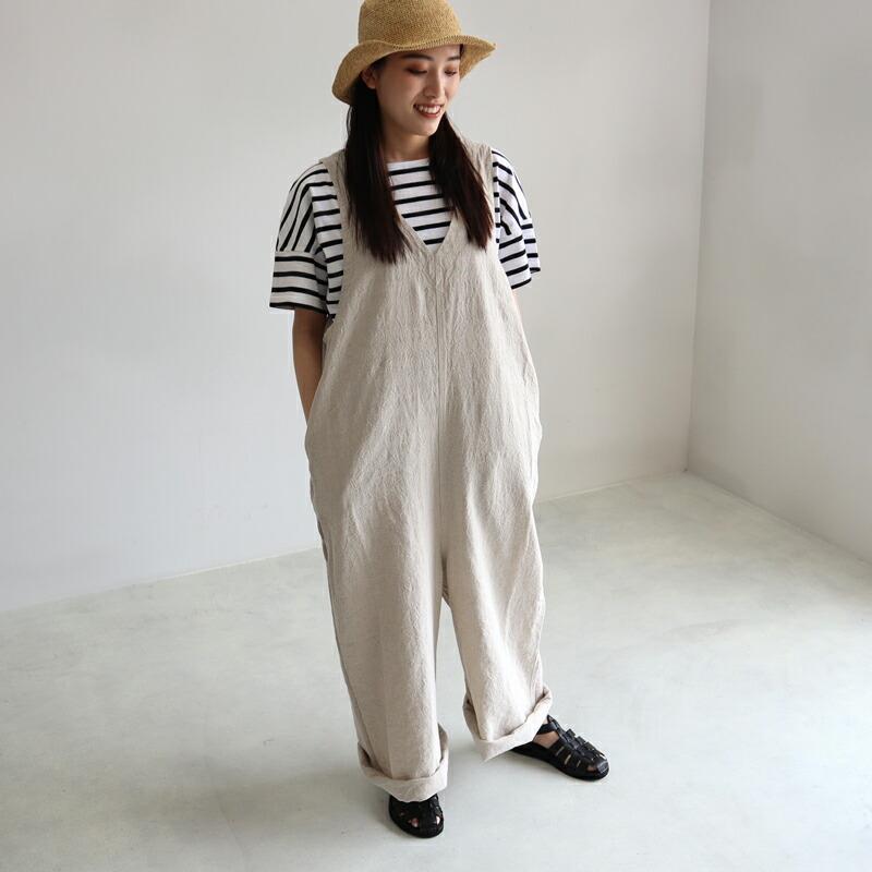 ICHI Antiquites イチアンティークス ヴィンテージリネンサロペット