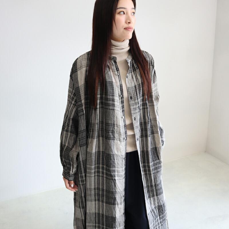 ICHI Antiquites ワンピース イチアンティークス リネンビッグチェック 