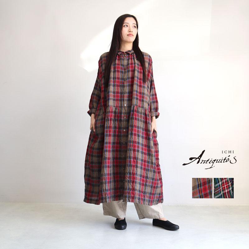 ICHI Antiquites イチアンティークス リネンタータンチェック ICHI Antiquites イチアンティークス リネンタータンチェック