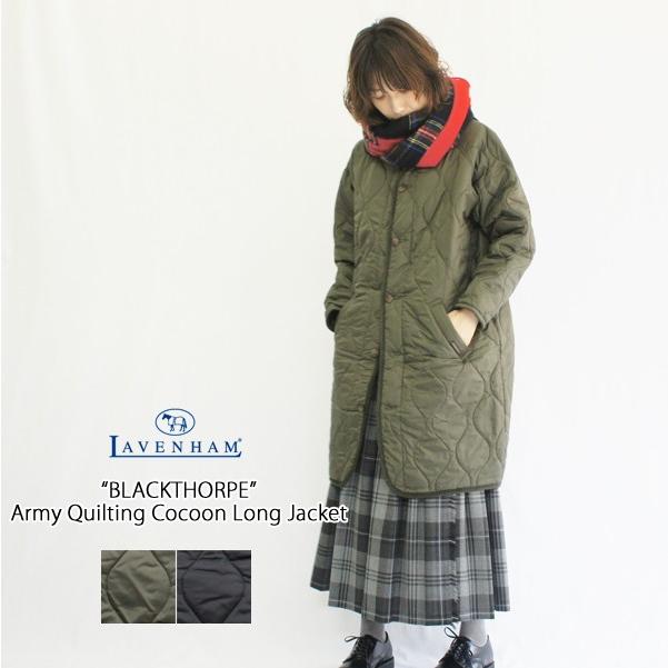 ラベンハム Lavenham アーミーキルトコクーンロングジャケット Blackthorpe レディース ノーカラーコート キルティングコート Blackthorpe Galette Store 通販 Yahoo ショッピング