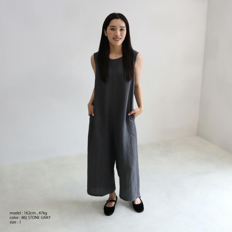 evam eva リネンオールインワン