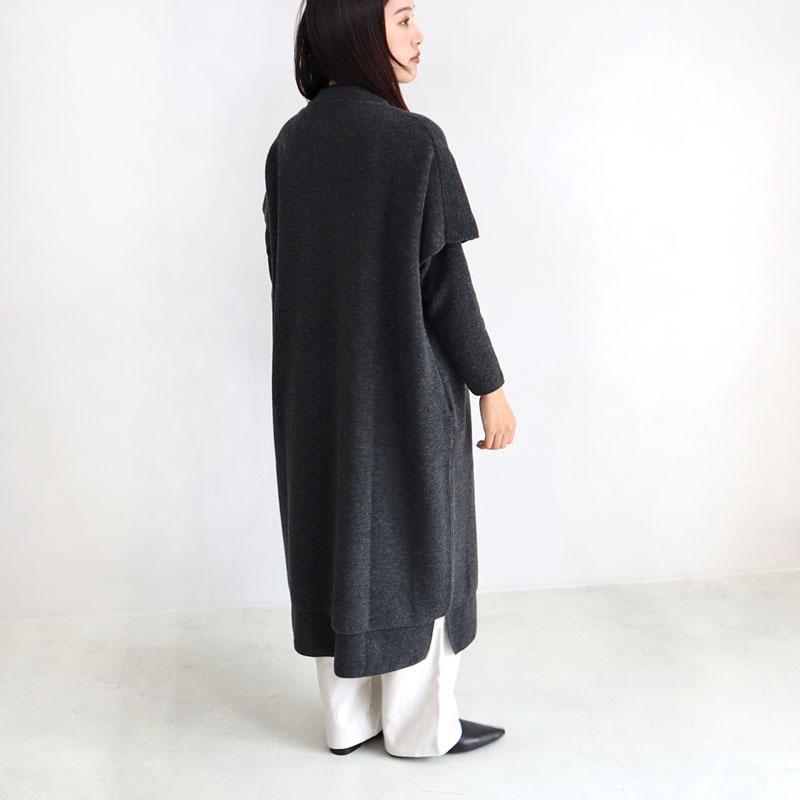 evam eva エヴァムエヴァ ウール畦ロングベスト E233K164 レディース  