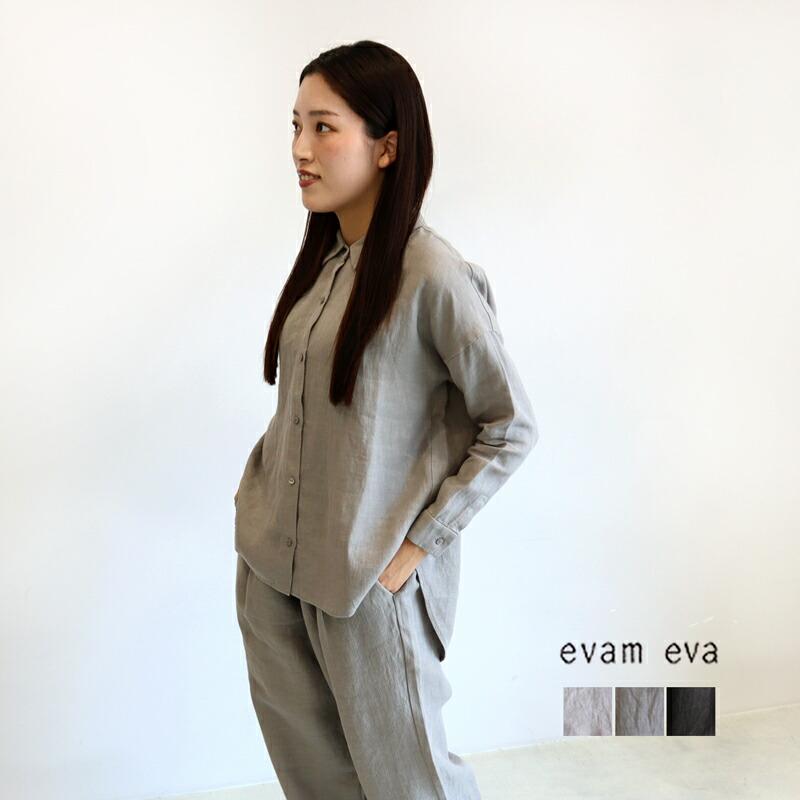 evam eva エヴァムエヴァ リネンシャツ E233T064 レディース 秋冬 