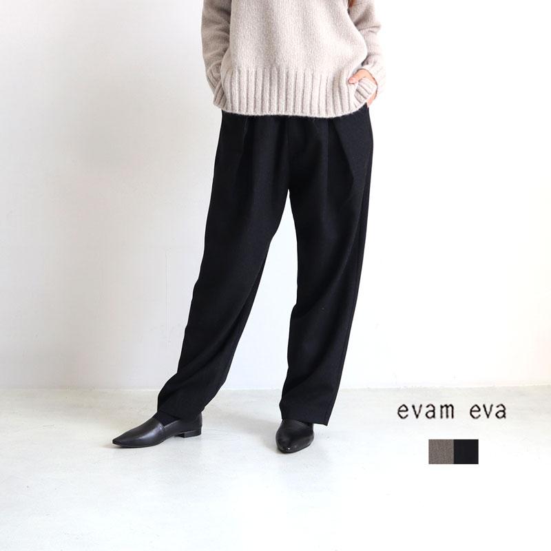 【美品】evam eva タックパンツ evameva (エヴァムエヴァ) linen tuck pants / リネンタックパンツ
