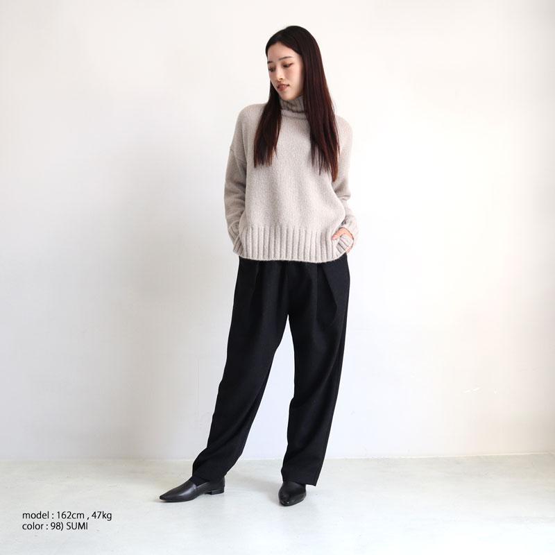 evam eva エヴァムエヴァ ウールタックパンツ E233T173