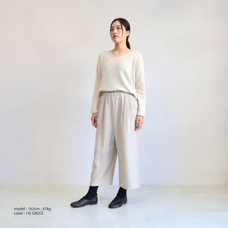evam eva エヴァムエヴァ リネンウールパンツ linen wool pants
