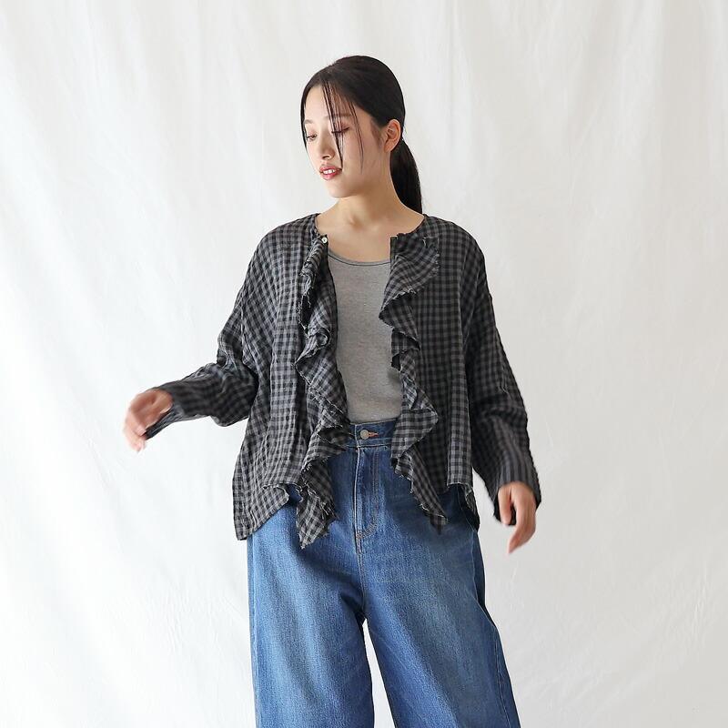Gauze# Laboratory ラボレイトリー クワイエットフリルブラウス