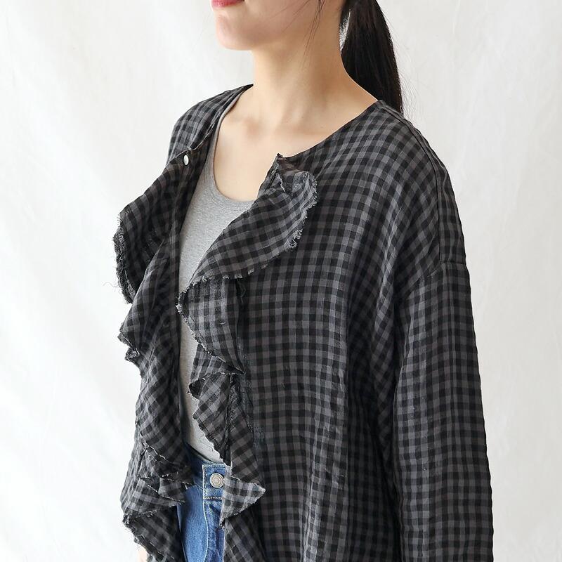 Gauze# Laboratory ラボレイトリー クワイエットフリルブラウス