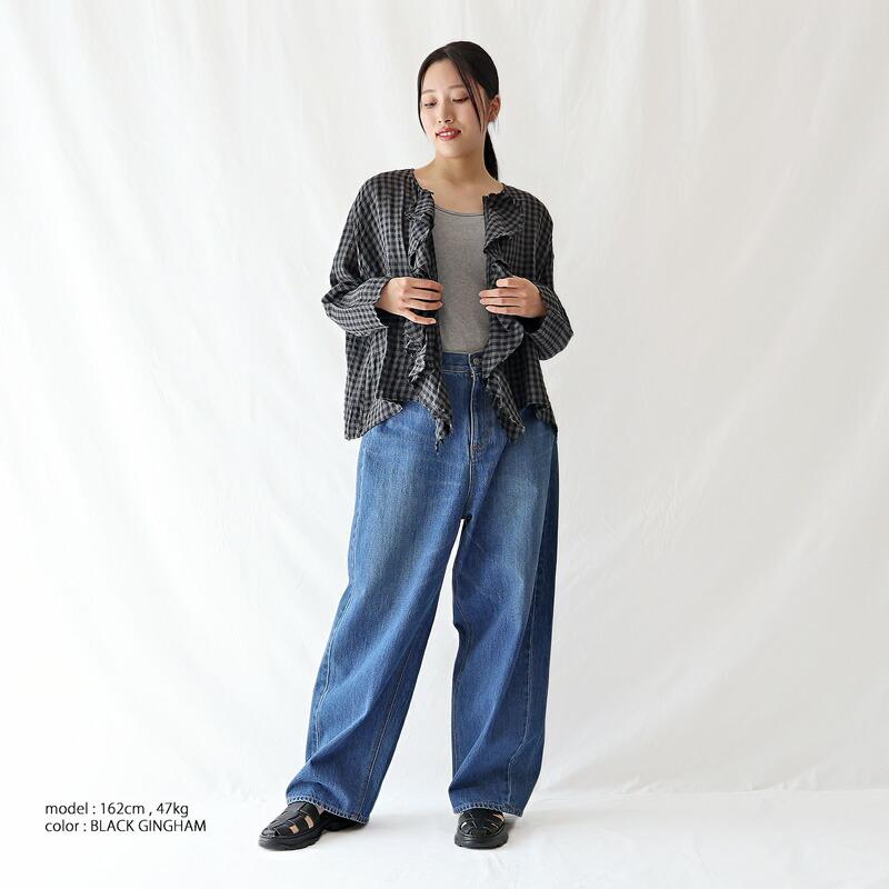 ラボレイトリー　フリルブラウス Gauze# Laboratory ラボレイトリー クワイエットフリルブラウス