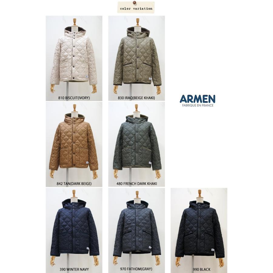 アーメン キルティングジャケット ARMEN ナイロン フリース 