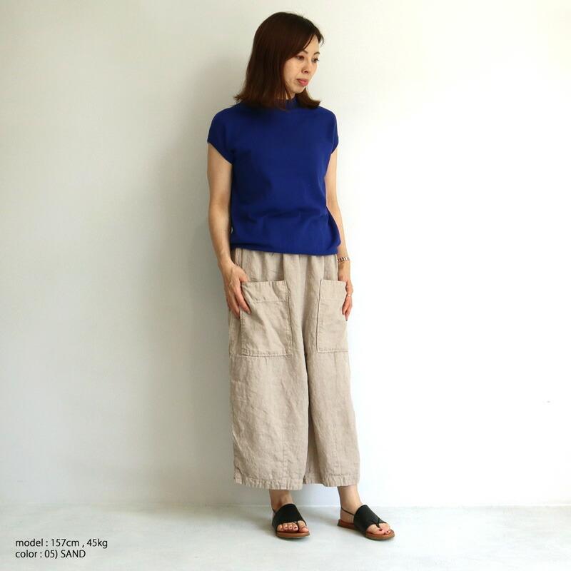 tumugu:ツムグ　ソリトリネン　8分丈パンツ　サルエルパンツ　ウエストゴム ツムグ|ソリトリネン8分丈パンツ - mother