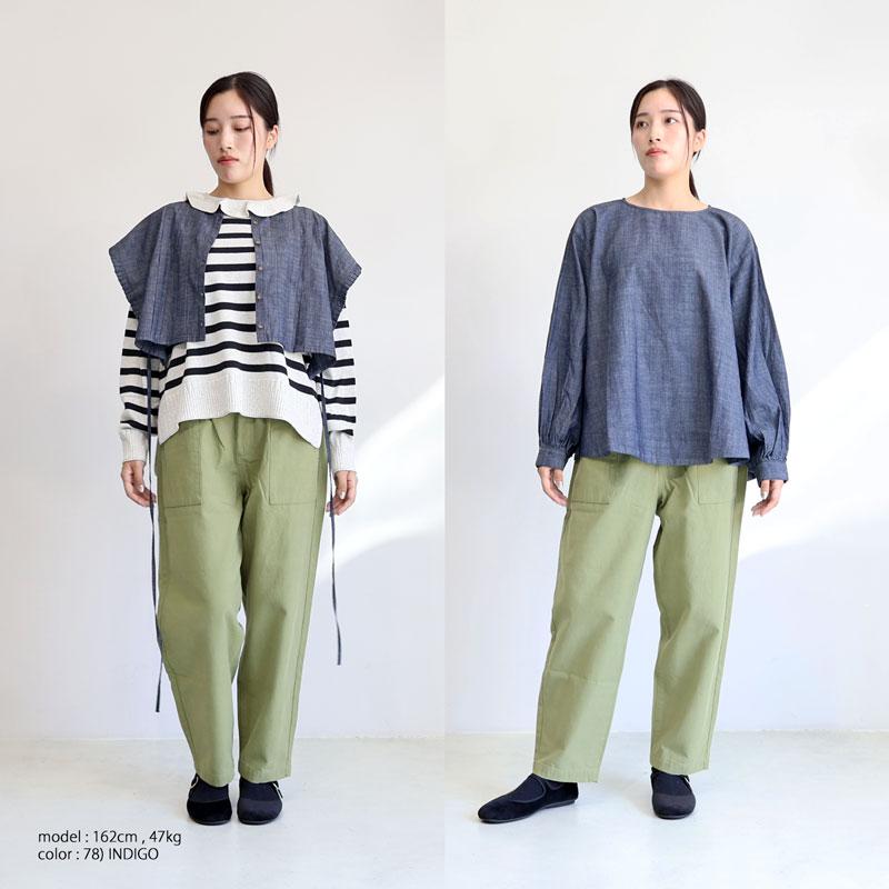 tumugu ツムグ 5ozコットンリネンスラブデニムベスト付プル