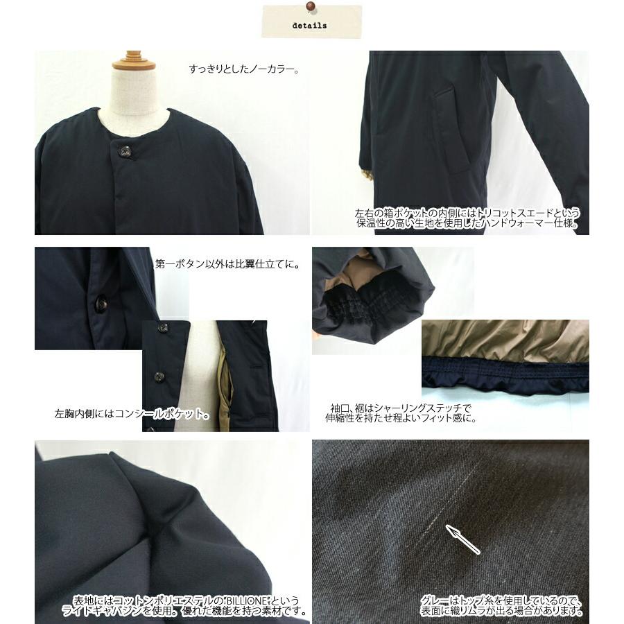 ロフトラボ ノーカラーダウンコート ダウンジャケット ロングコートTHE 
