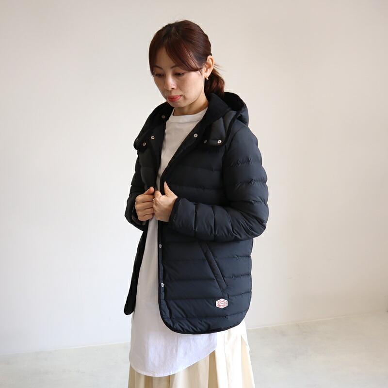 ダウンコート レディース フード付きステッチレスダウンジャケット 