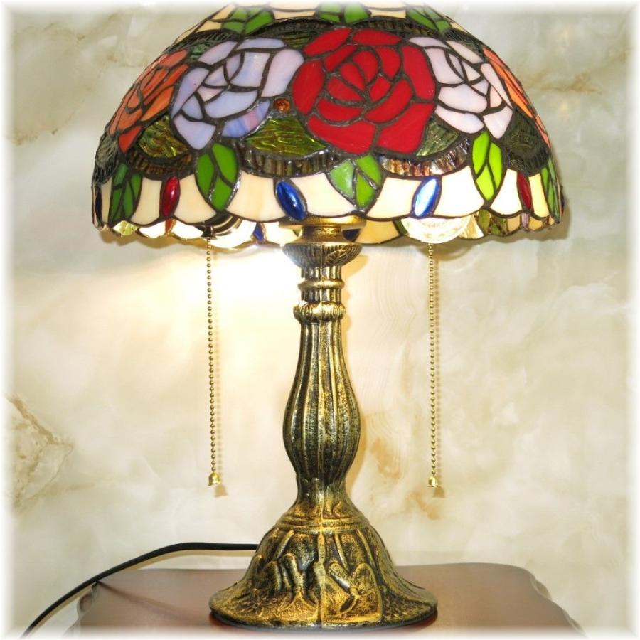 ティファニースタイルテーブルランプ電気スタンドガラスランプシ