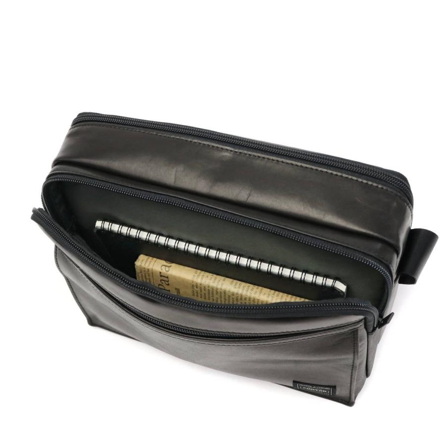 ポーター アメイズ ショルダーバッグ 022-03790 吉田カバン PORTER AMAZE SHOULDER BAG(L) メンズ A5 革 本革 小さい 斜めがけ 軽い 黒 日本製の画像