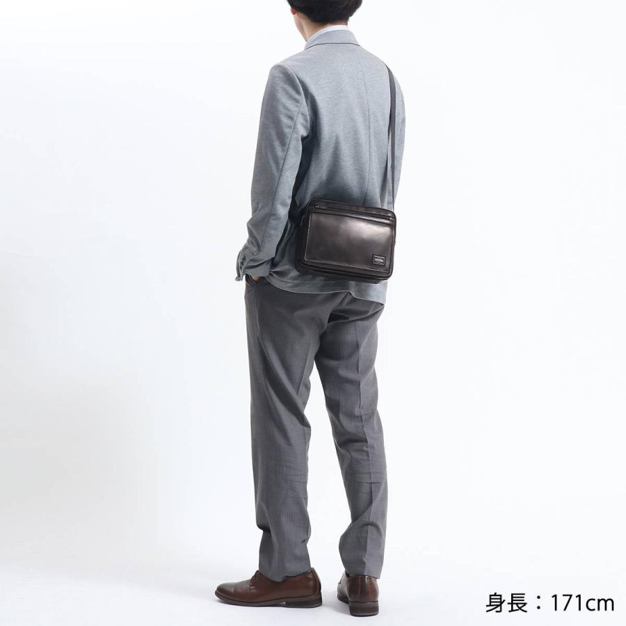 ポーター アメイズ ショルダーバッグ 022-03791 吉田カバン PORTER AMAZE SHOULDER BAG(S) メンズ 斜めがけ 革 本革 軽い 黒 日本製 コンパクト｜galleria-onlineshop｜07