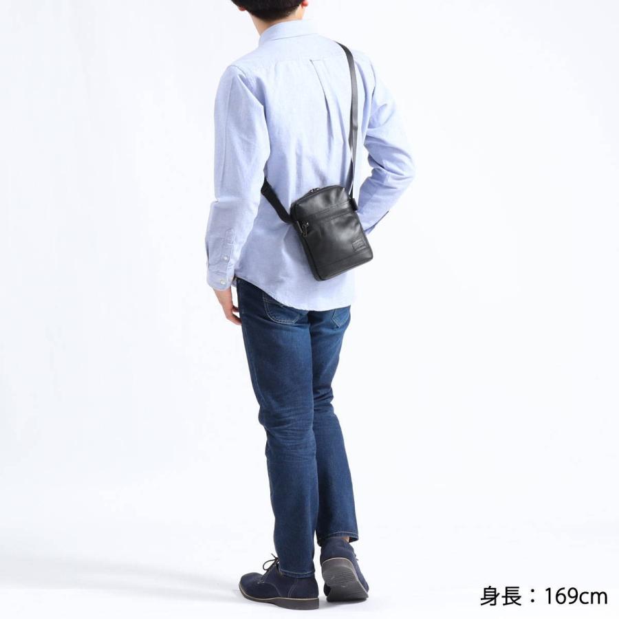 ポーター ガード ショルダーバッグ 033-05064 吉田カバン PORTER GUARD SHOULDER BAG ショルダーバッグ メンズ ミニショルダー 縦型 本革 撥水 薄マチ 軽量｜galleria-onlineshop｜05