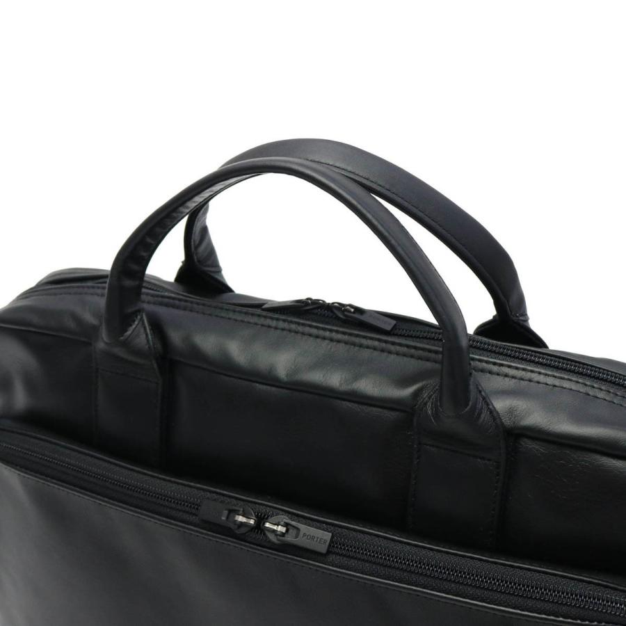 ポーター タイム ブラック 2WAYブリーフケース(S) 146-16102 吉田カバン PORTER TIME BLACK バッグ 吉田かばん A4 レザー 本革 日本製 通勤 メンズの画像
