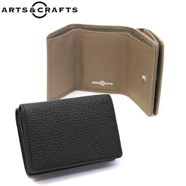 ARTS&CRAFTS コンパクト財布　ミニ財布　黒 ARTS & CRAFTS（アーツアンドクラフツ） 財布 三つ折り財布 TRI-FOLD