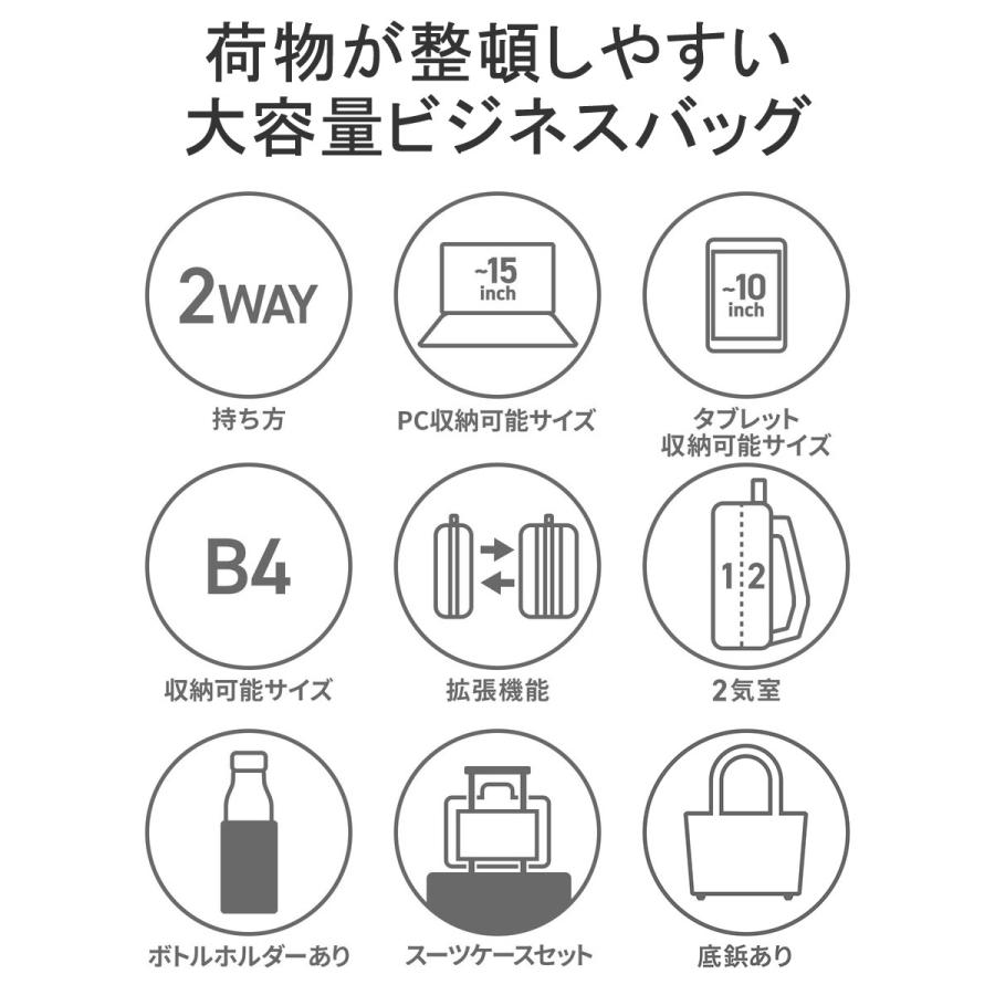 最大40%★4/28限定 セール エースジーン ビジネスバッグ ace.GENE ブリーフケース EVL-3.0 2WAYビジネスバッグ A4 B4 PC 2層 エキスパンダブル メンズ 59525｜galleria-onlineshop｜05