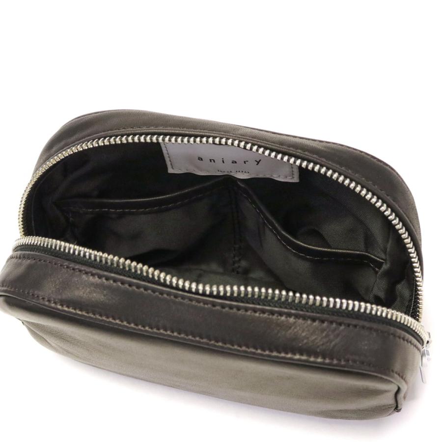 【新品未使用】aniary アニアリ ダブルジップ レザーポーチ 日本製　レア 新品未使用】aniary アニアリ ダブルジップ レザーポーチ 日本製