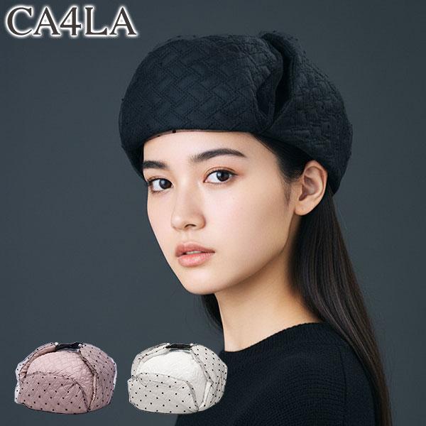 最大50%★5/15限定 CA4LA 帽子 レディース 秋冬 秋 冬 カシラ ブランド おしゃれ 防寒 飛行帽 フライトキャップ イヤーフラップ チュール ドット KTZ02629 | CA4LA