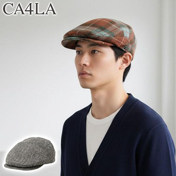 最大51%★5/11迄 CA4LA ハンチング メンズ レディース カシラ 帽子 ハンチング帽 チェック 柄 総柄 秋冬 ウール マラリウス社 英国 保温 通気性  ZKN02595 | CA4LA