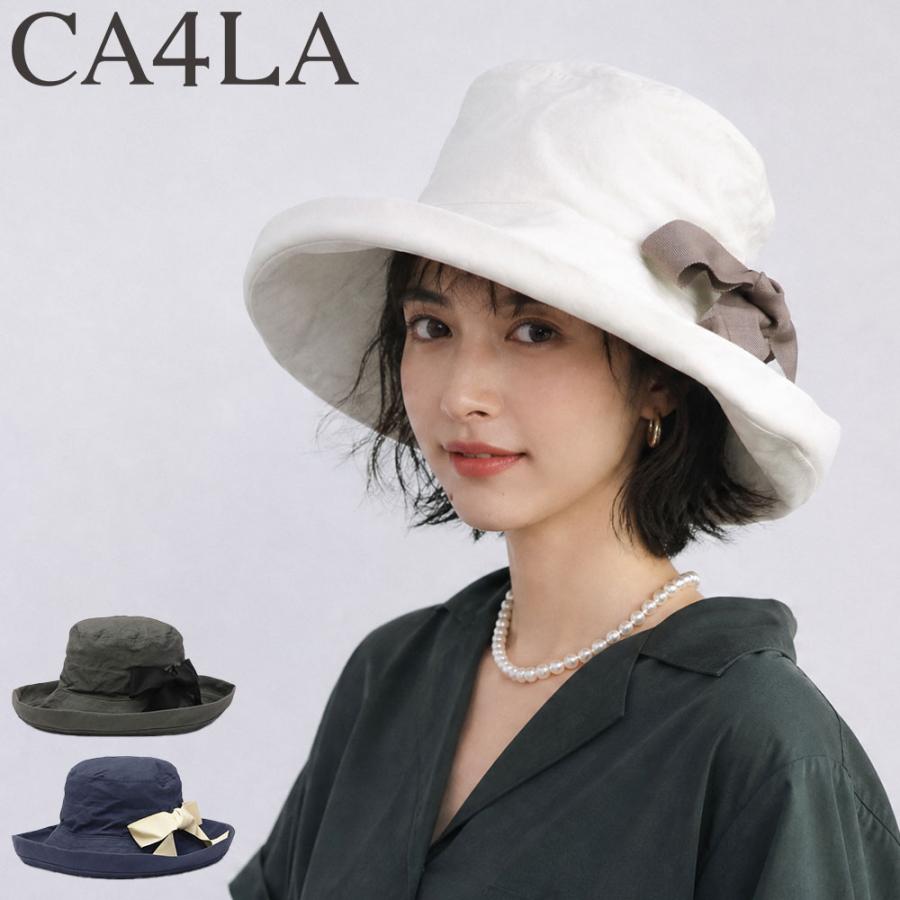 【美品】CA4LA カシラ　ハット　UVカット　紫外線　日焼け防止　ホワイト CA4LA（カシラ） 最大44%☆6/21迄 ハット 帽子 レディース UV 夏 春 春