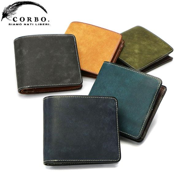 引*除様 CORBO ミドルウォレット　本革二つ折り財布 CORBO（コルボ） 最大41%☆10/7限定 選べるWノベルティ 二つ折り財布
