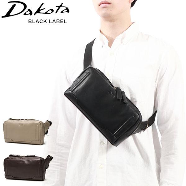 美品　ダコタ　ボディバッグ　斜め掛けバッグ　レザー　本革　黒 Dakota BLACK LABEL 最大49%☆10/8限定 ダコタブラックレーベル ボディ