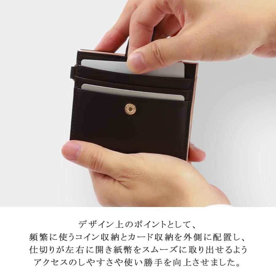 二つ折り財布 メンズ G1990 Raffine ラフィネ FOLDED MINI WALLET FRENCH KIP ミニ財布 本革 小銭入れあり 薄い ジーイチキュウキュウゼロ ブランド B01002-03｜galleria-onlineshop｜14