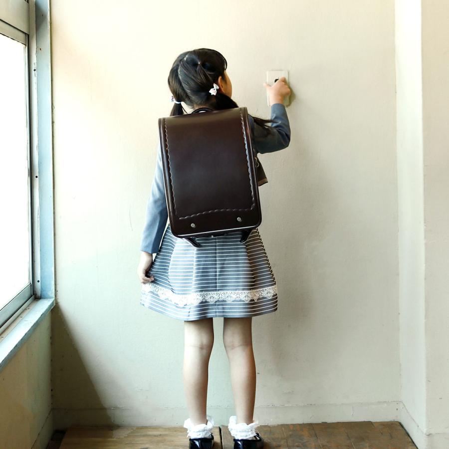 アウトレット ランドセル 女の子 クラリーノ 日本製 紺 茶 刺繍 ギャレリアキッズ GALLERIA KID's フィーカ fika キューブ型 北欧風 GOR-2002 | ブランド登録なし | 11