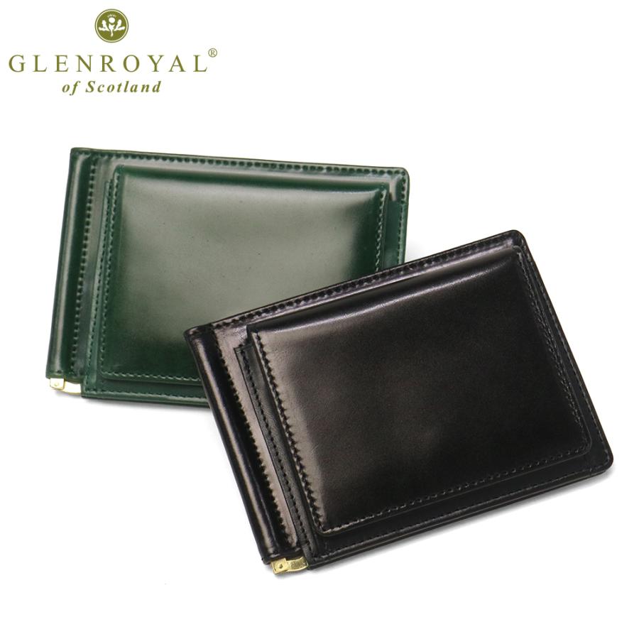 【現行品】グレンロイヤル マネークリップ 小銭入れ付 ブラック レザー 薄マチ グレンロイヤル GLENROYAL グレンロイヤル 財布 マネークリップ 小銭