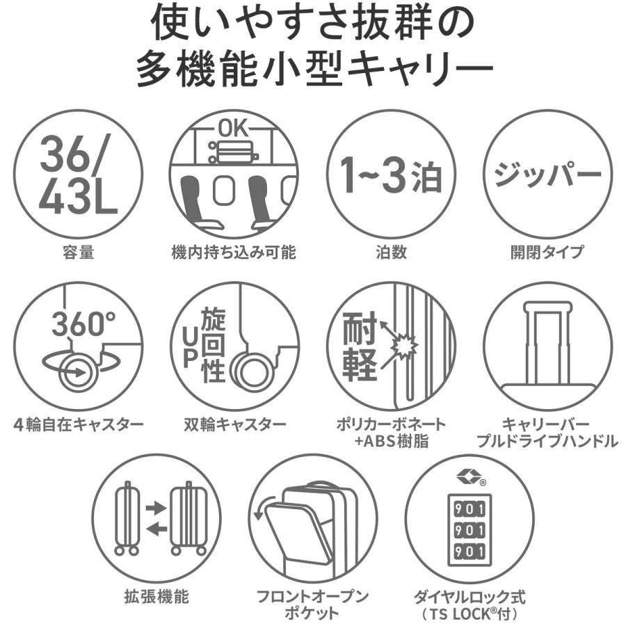 最大32%★4/29限定 ヘム スーツケース キャリーケース S Sサイズ 機内持ち込み HeM 軽量 かわいい 可愛い TSA フロントオープン 新幹線 36L 43L リム 39-50600｜galleria-onlineshop｜08