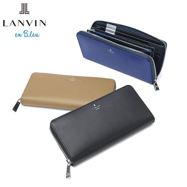 新品 LANVIN en Bleu 牛革 ラウンドファスナー 長財布 Ⓗ LANVIN en Bleu 最大50%☆10/7限定 ランバン オン ブルー 長財布