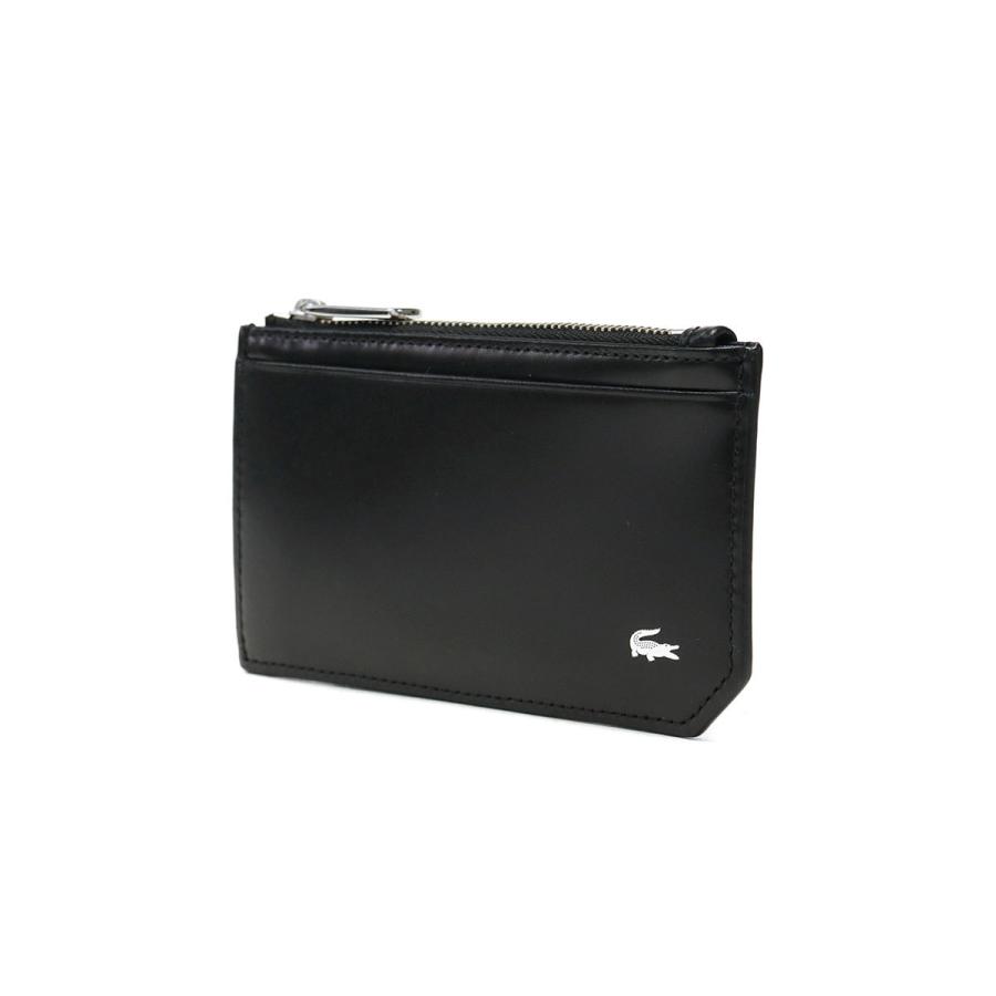 LACOSTE ミニ財布 フラグメントケース ブラック LACOSTE（ラコステ） 財布 ファスナー 本革 薄い Men's Premium 2