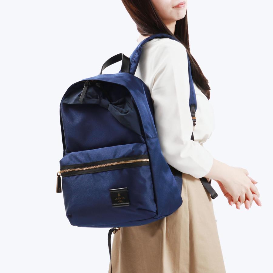 最大40%★4/28限定 ランバンオンブルー リュック レディース 通学 シンプル リュックサック 軽量 LANVIN en Bleu A4 バックパック ナイロン リボン 480210｜galleria-onlineshop｜06