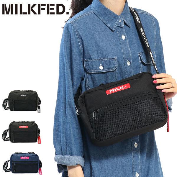 ミルクフェド ショルダーバッグ MILKFED.  NEO LOGO TAPE SHOULDER BAG ネオロゴタイプショルダーバッグ斜め掛け 軽量 レディース おしゃれ 03182098｜galleria-onlineshop